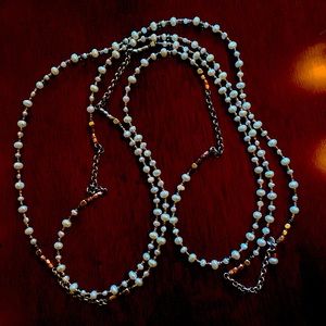 Necklace with pearls & beads 28”